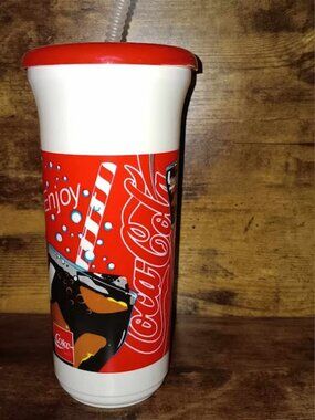 Vintage Coke Cup with Straw